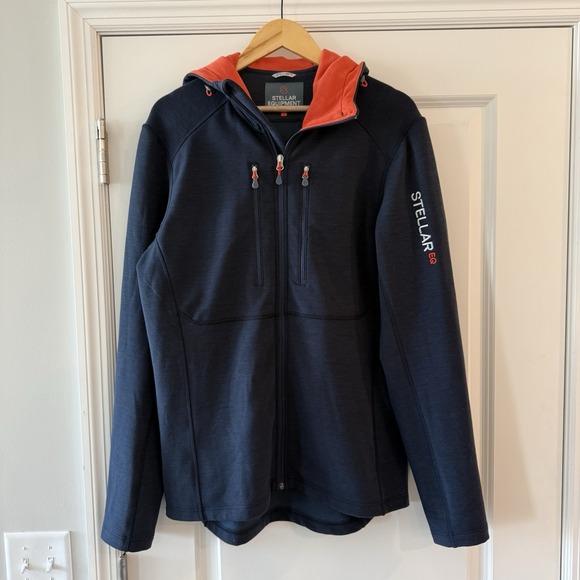 Other - Stellar Equipment Men's Guide Merino Wool Hood Hoodie Navy Blue Size XL Full Zip